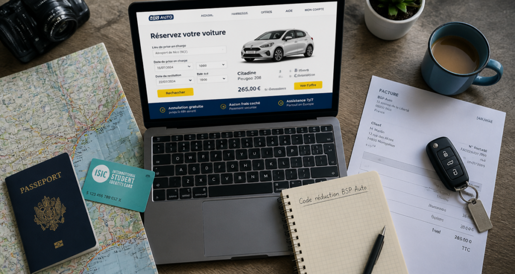 code reduction bsp auto sur bureau de voyageur