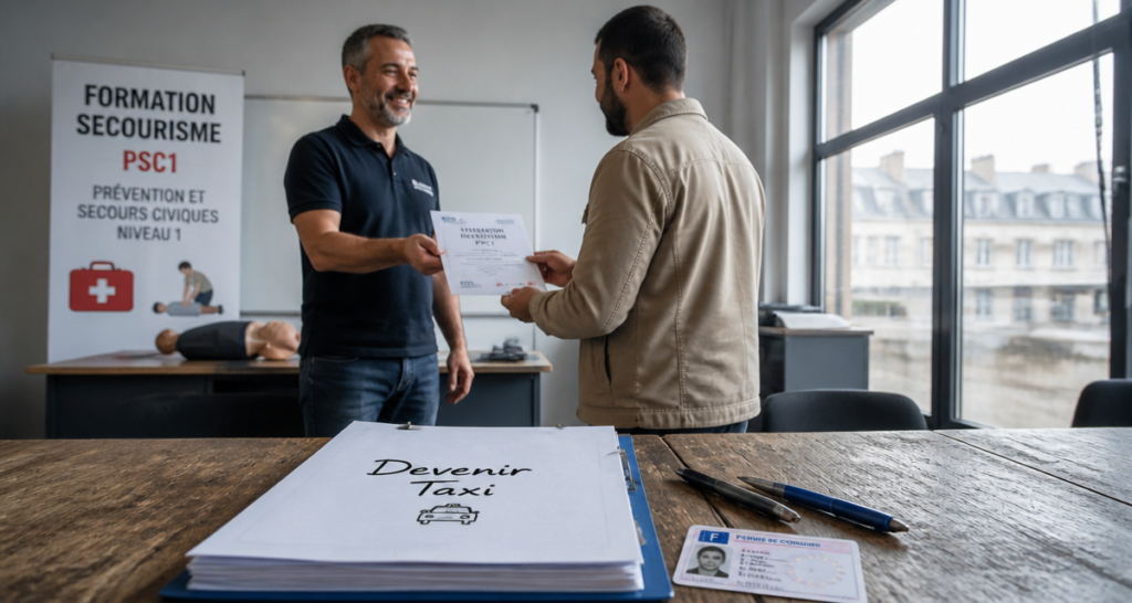 devenir taxi remise attestation formation