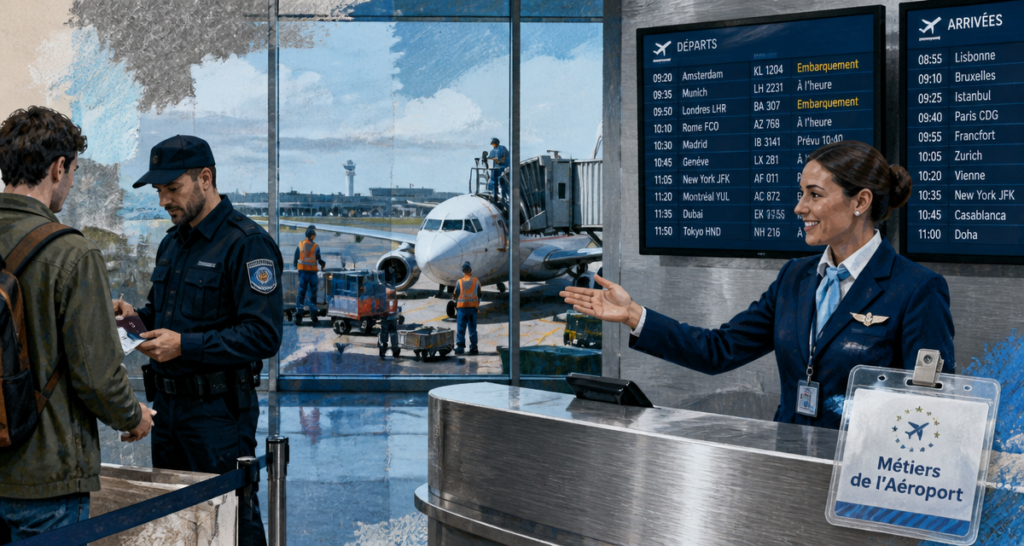 metiers aeroport agents tarmac comptoir