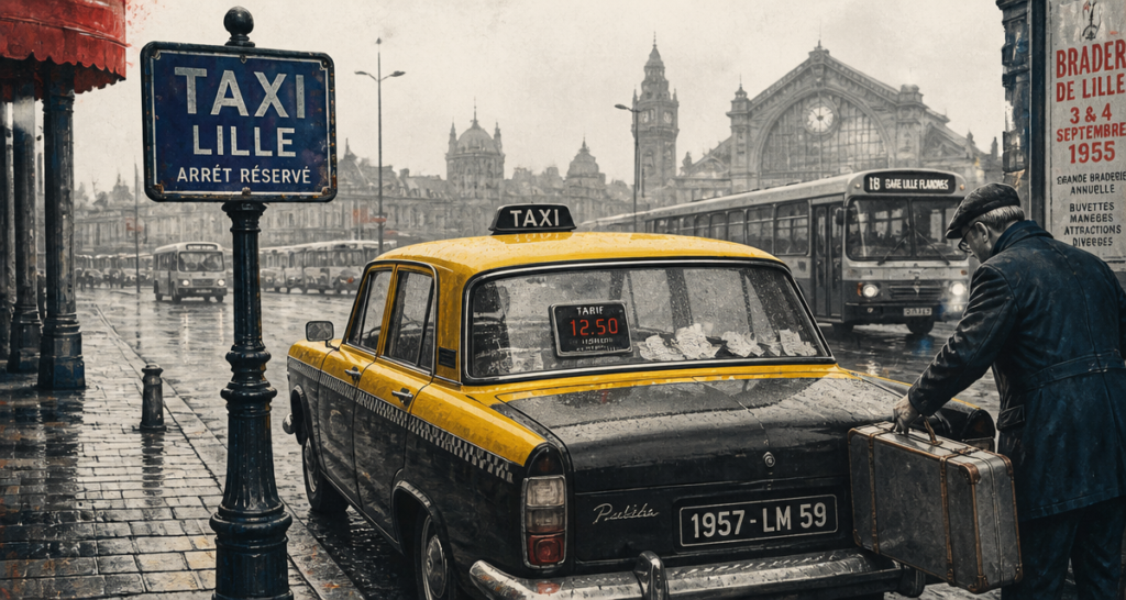 Taxi Lille tarif devant station au petit matin