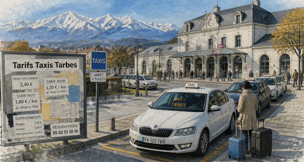 Taxi Tarbes tarif devant gare et Pyrénées