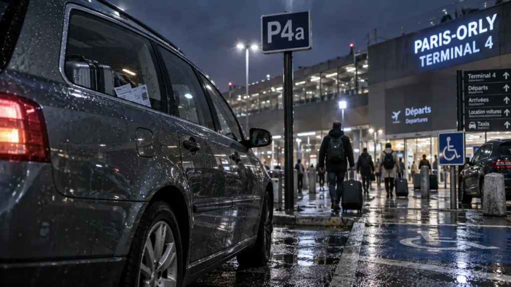 Parking paris orly 4 : voiture au terminal 4