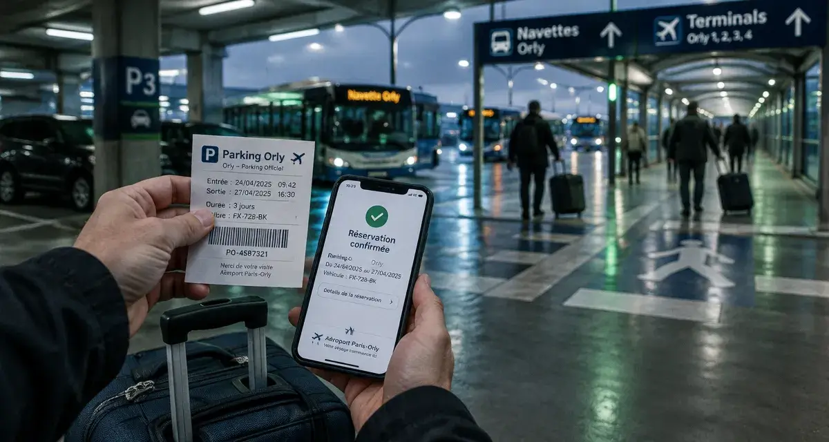 Ticket parking voiture Paris Orly et réservation smartphone